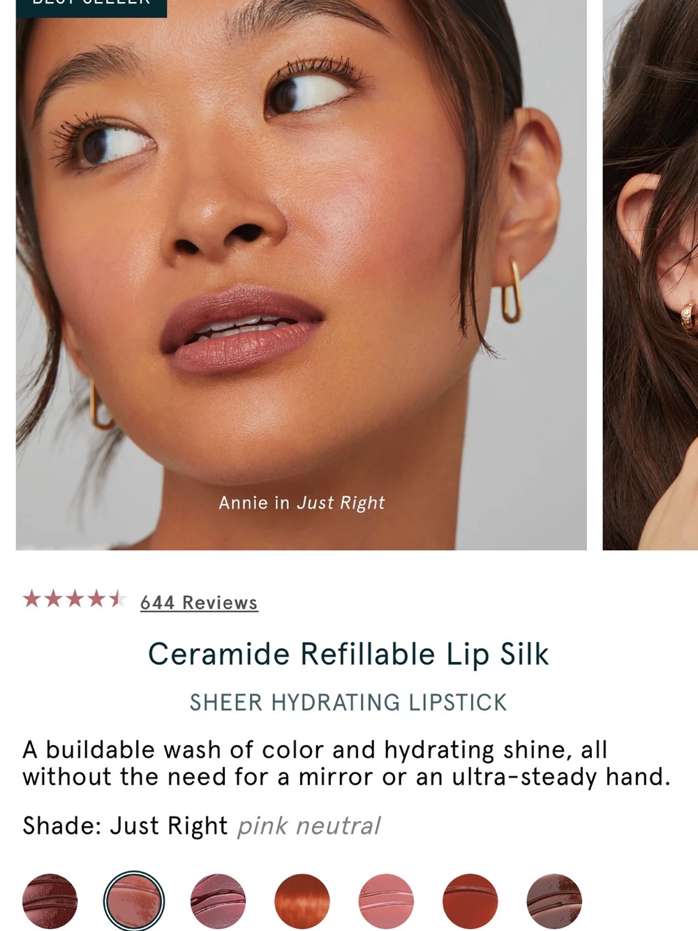 Ceramide Refillable Lip Silk — Just Right Pink Neutral